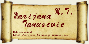 Marijana Tanušević vizit kartica